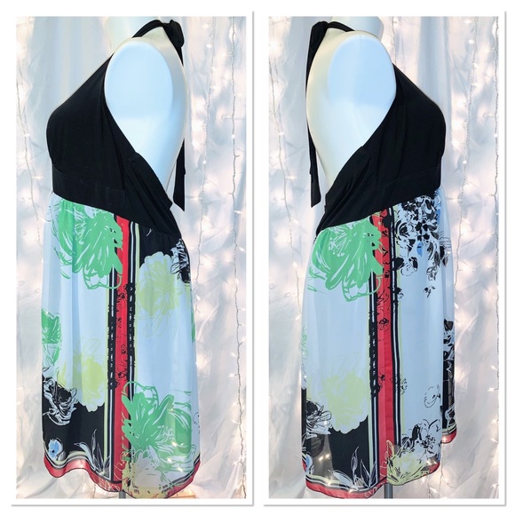 TORRID ⭐️ Sexy Backless Vintage Sheer Floral Halter Dress - Picture 6 of 8